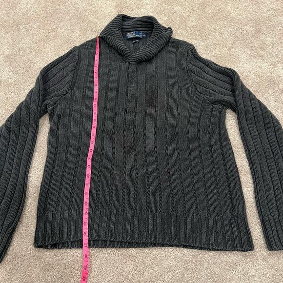 VTG Polo by Ralph Lauren Men's Sweater Linen Silk‎ Blue Grey Size XL - Picture 7 of 8